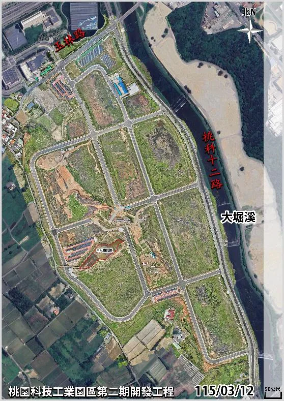 桃科工業園區正射影像 — 每月 2 次施工進度監測